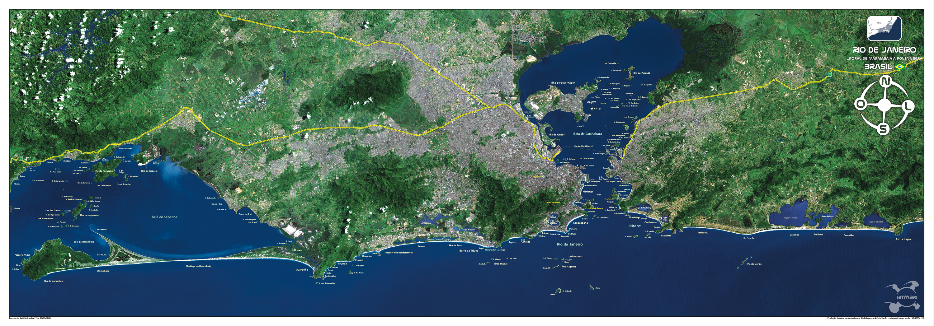 Poster Marambaia a Ponta Negra - Imagem de satelite LandSat 7